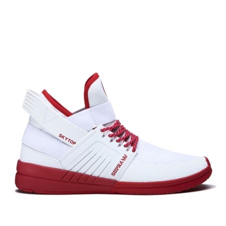 Supra Skytop V Womens High Tops Shoes White/Red UK 19NSP